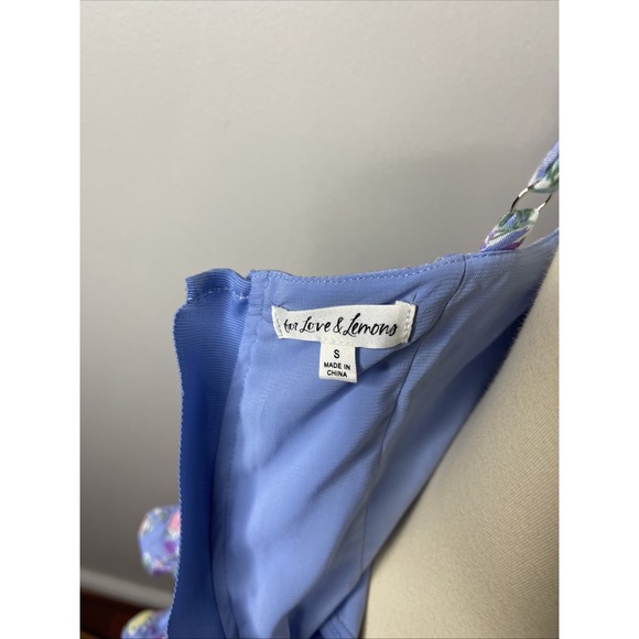 For Love & Lemons Charlene Mini Dress Blue Floral Size S - Picture 10 of 11